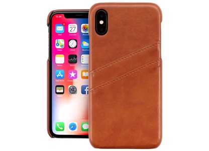 Cover leather brown kredittkort iP X