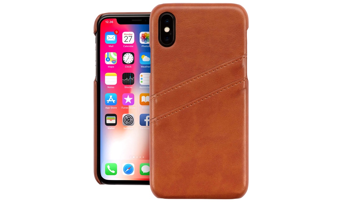  Cover leather brown kredittkort iP X