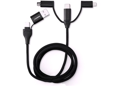 3-i-1 kabel C->Lightning/USB-C/Micro-USB