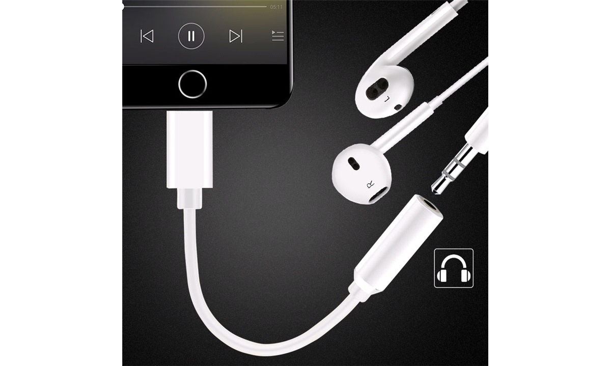 Lightning til mini jack adapter 0,1 m - Diverse - thansen.no