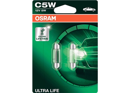 C5W Ultra Life, 12V-5W, OSRAM, 2-Pack