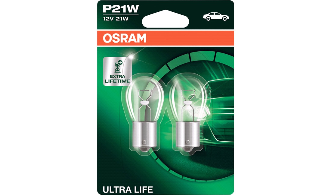  P21W Ultra Life, 12V-21W, OSRAM, 2-Pack