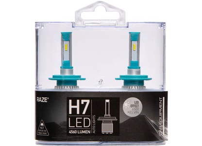 H7 LED, 6500k. 4560LM, RAZE, 2-Pack