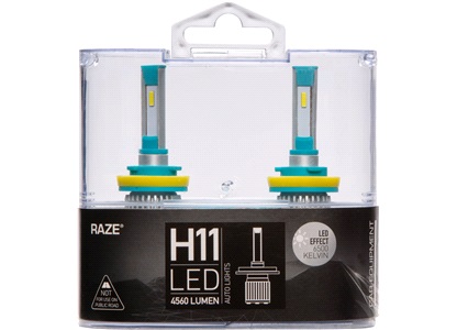 H11 LED, 6500k, 4560LM, RAZE, 2-Pack