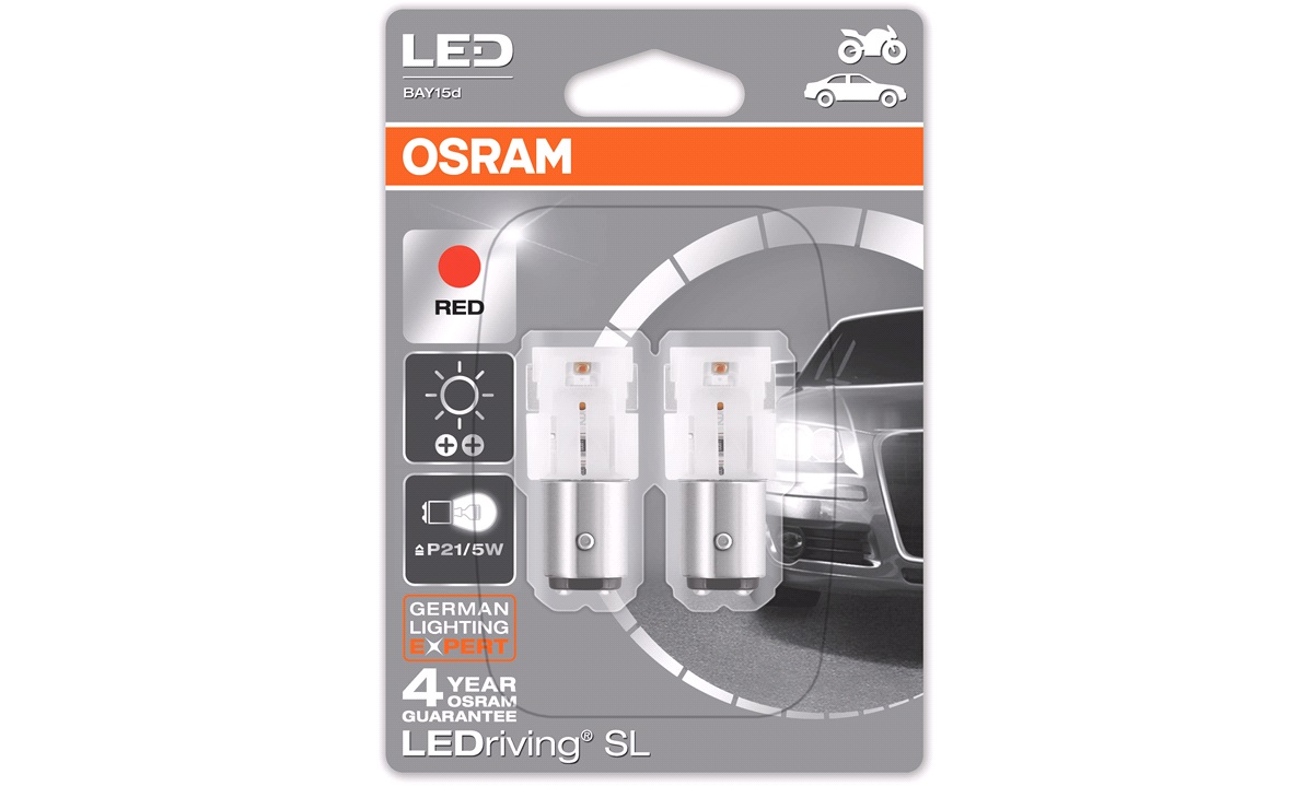 Pæresæt LEDriving SL P21/5W RED Osram - 5W - thansen.dk