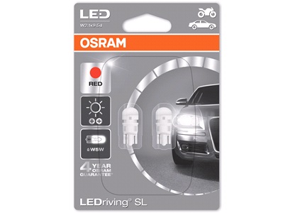 Glödlampor LEDRiving SL W5W Red Osram