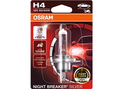 Lampa H4 Night Breaker Silver +100