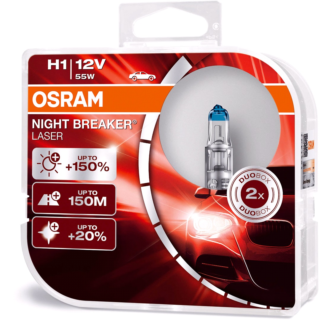 Osram H1 Night Breaker Laser, OSRAM, 2-Pack