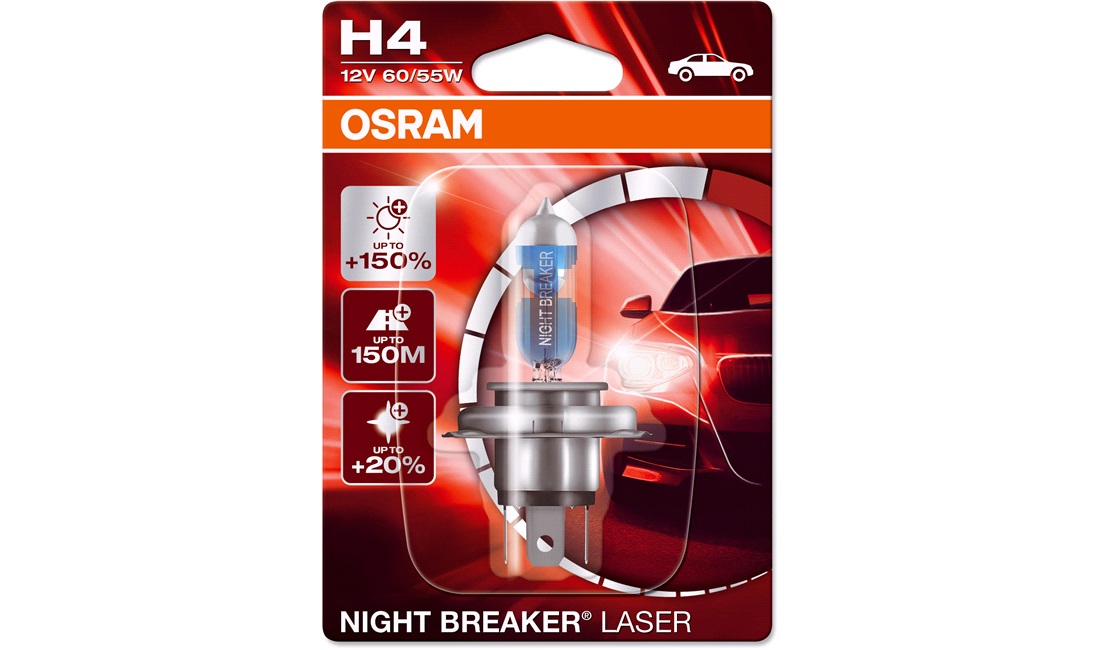  Pære H4 Night Breaker Laser +150