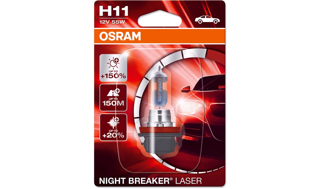  Pære H11 Night Breaker Laser +150