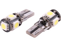  P&aelig;resett W5W T10 5 LED Canbus IC