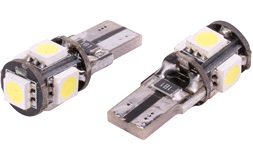Pæresett W5W T10 5 LED Canbus IC