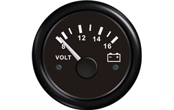 Voltmeter svart 12v