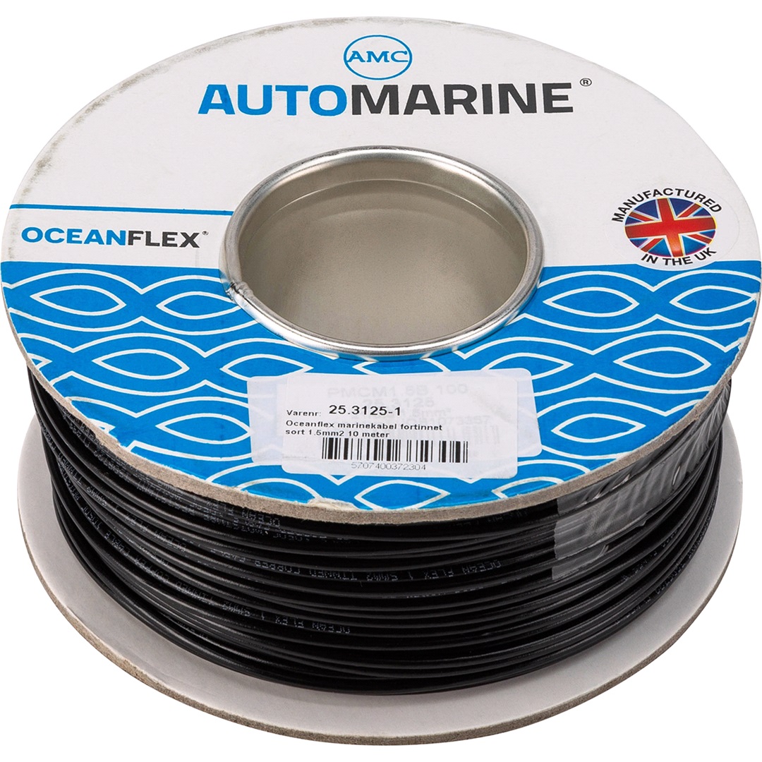 Hydrox Oceanflex marinkabel svart 1.5mm2 10 m