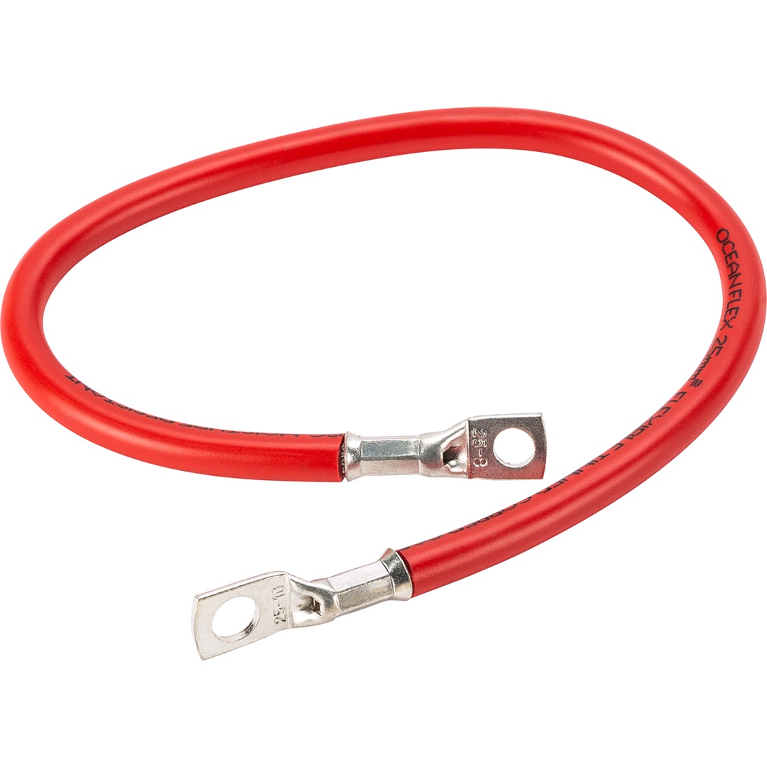 Oceanflex Batterikabel röd 25mm2 0,5m m/ kabelsko