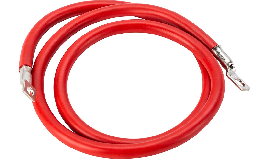  Förtent batterikabel röd 35mm2 1,2m med kabelsko Ø8/10mm
