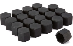 20 stk. 17mm silicone møtrik caps sort