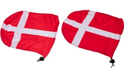 Sidespejl cover med Danmark flag