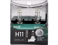  H11 Extra Life, 12V-55W, RAZE, 2-Pack