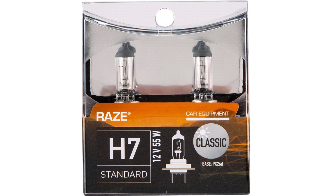  H7 Classic, 12V-55W, RAZE, 2-Pack