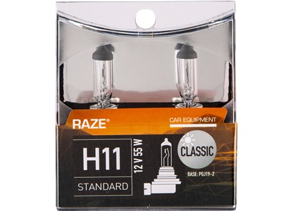 H11 Classic, 12V-55W, RAZE, 2-Pack