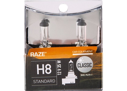 H8 Classic, 12V-35W, RAZE, 2-Pack