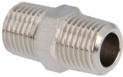 6-kantnippel 1/4" udv.x 1/4" udv. gevind