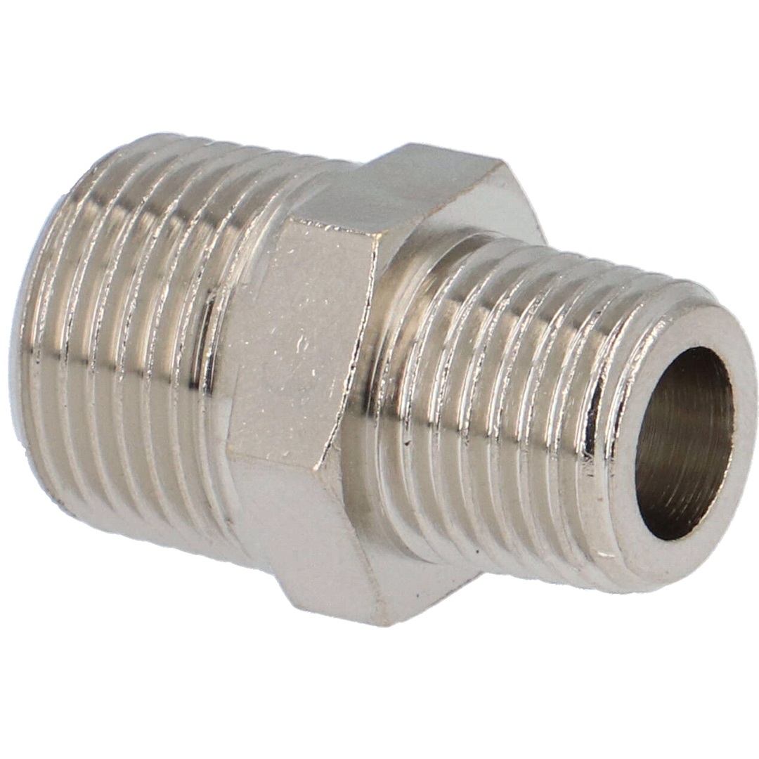 Jwl 6-kantnippel 1/4" Udv.x 3/8" Udv. Gevind