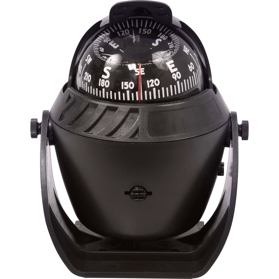 Hydrox Kompass svart Ø70mm m/handtag & 12V ljus