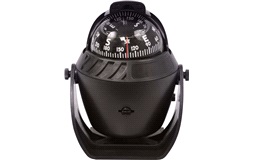 Kompas sort Ø70mm m/bøjle og 12V lys 