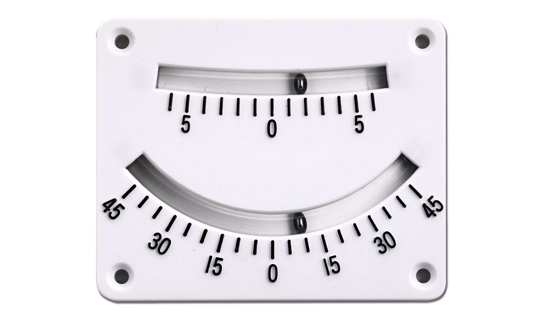 Krængningsmåler, Klinometer 45gr. Hvid