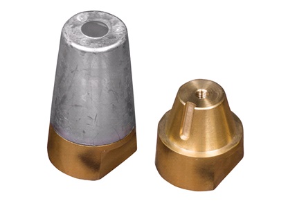 1852 Zinkmøtrik med 45mm gevind 60mm aks