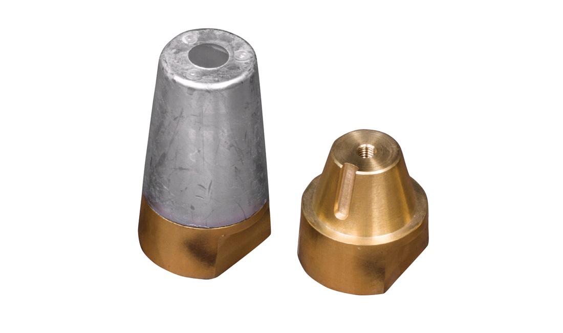  1852 Zinkmutter med 30 mm gänga 45 mm ax
