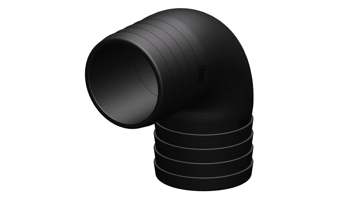  Trudesign Vinkelstykke 90° 50mm sort