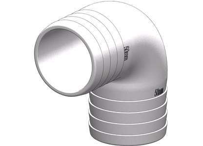 Trudesign Vinkelstykke 90° 50mm hvid