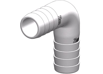 Trudesign Vinkelstykke 90° 25mm hvid