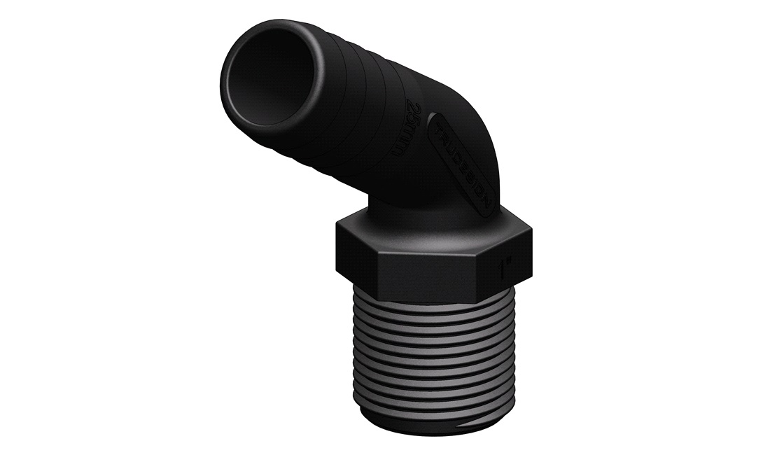 "Trudesign Slangestuds 120° komposit sort 1 1/2"" 38mm"