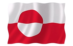 Nationalflag Grønland 50x33 cm, syet