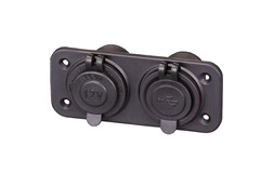 Panel 12V med dobbel usb(1&2,1amp) & cig