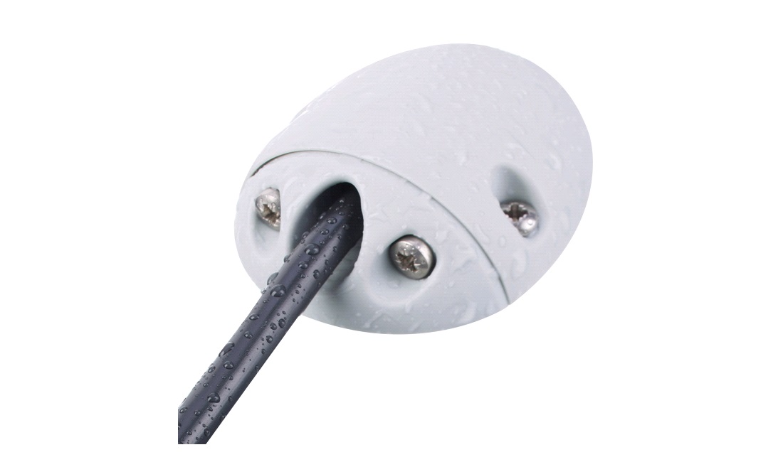  90° kabel gennemføring grå nylon 7-9mm kabel