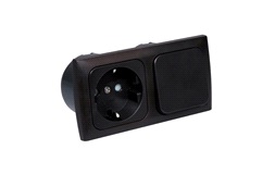 Indbygningsstik 220v med afbryder komple