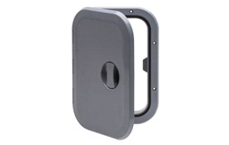 Inbyggnadsbox grå med lucka 37,5x28x17,5