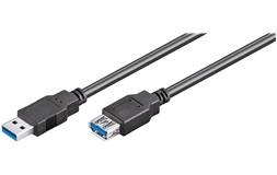 USB-A dataforlængerkabel Han/Hun, 1,8 m