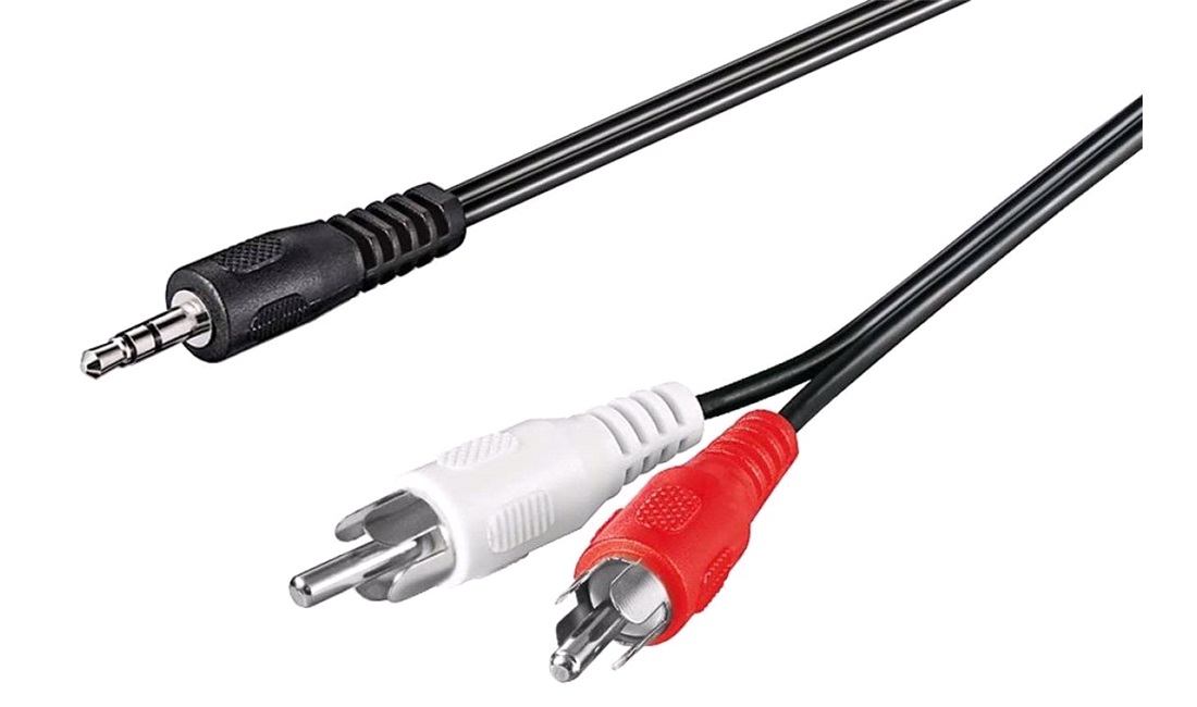  Minijack til RCA (AUX) kabel, 0,5 m