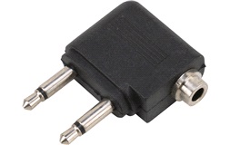 Fly/reiseadapter AUX Jack 2 han 1hun 3,5