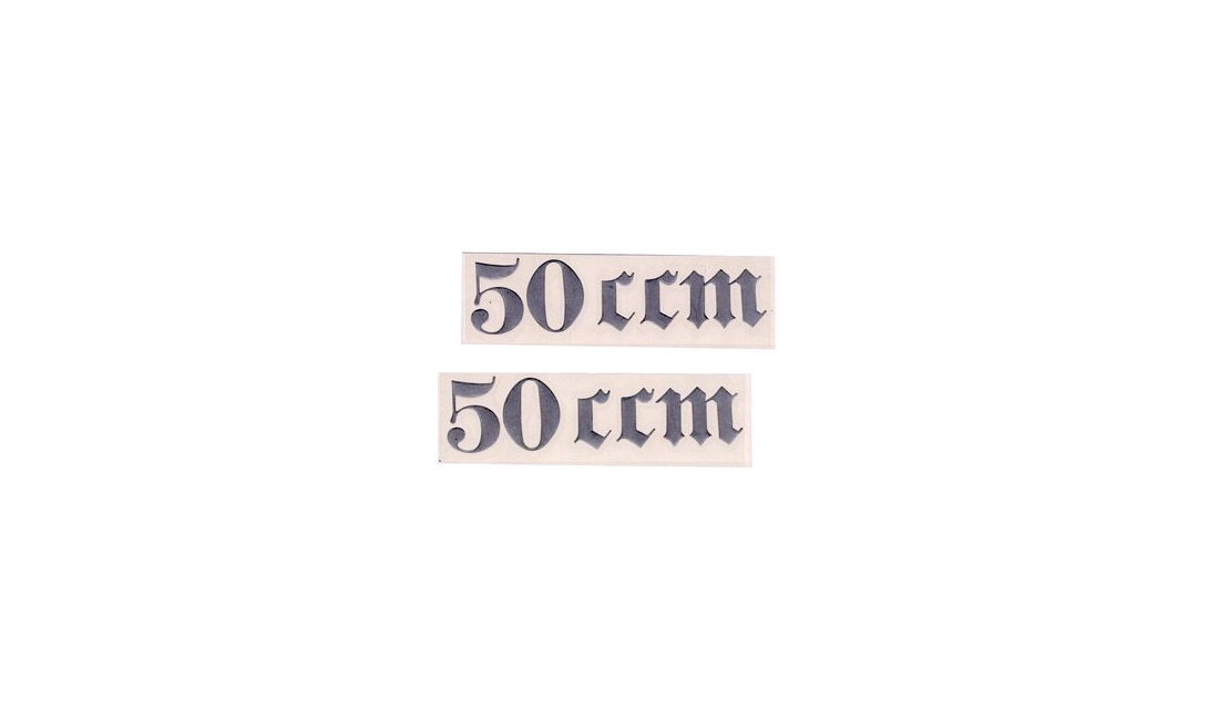  Gotisk skrift, "50 CCM",silver, 2st