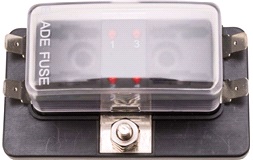 Sikringsboks 4 sikringer m LED indikator