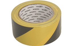 ADVARSELSTAPE 50MM X 25M - SORT/GUL