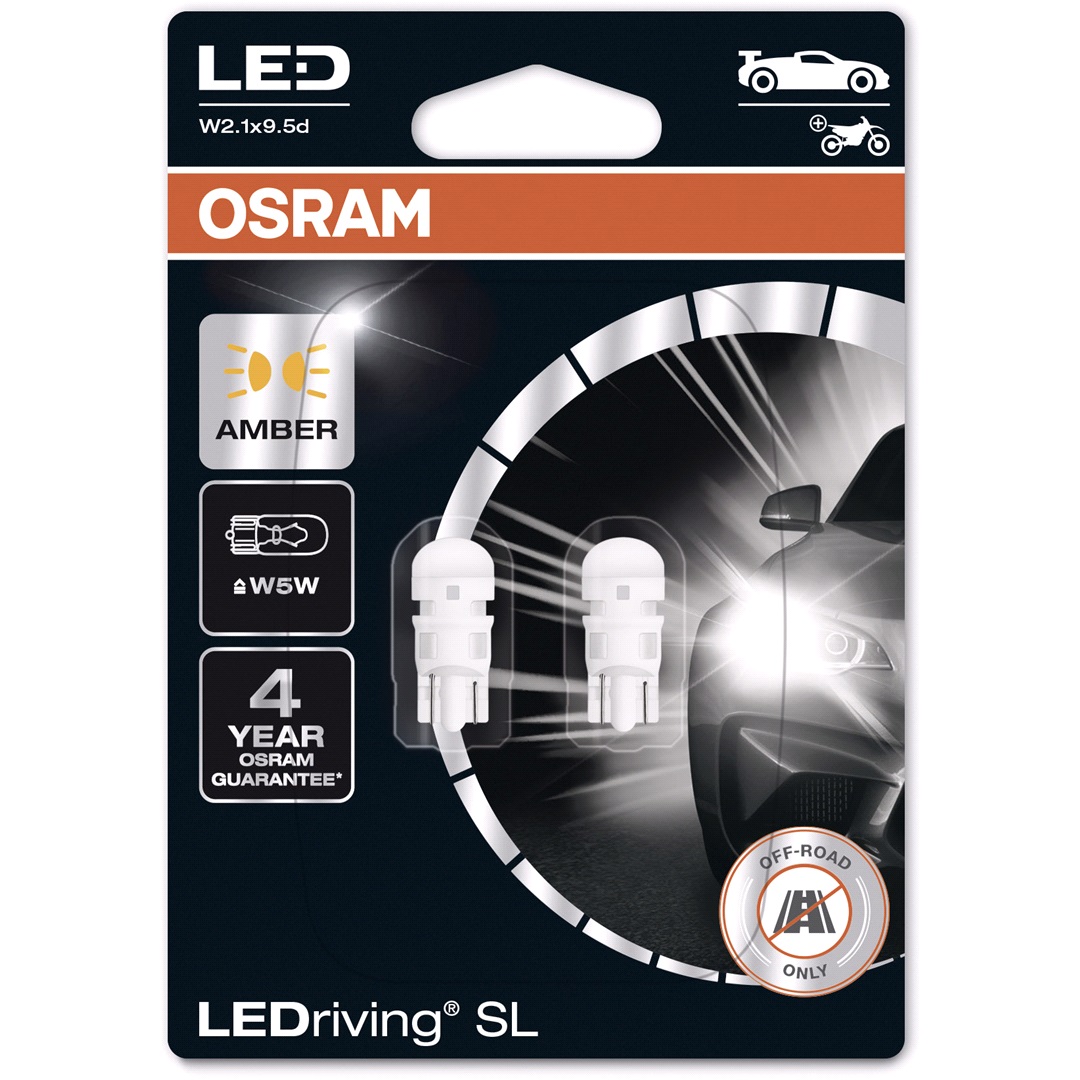 Osram Pæresett Led Retrofit 12v W5w Orange Osr
