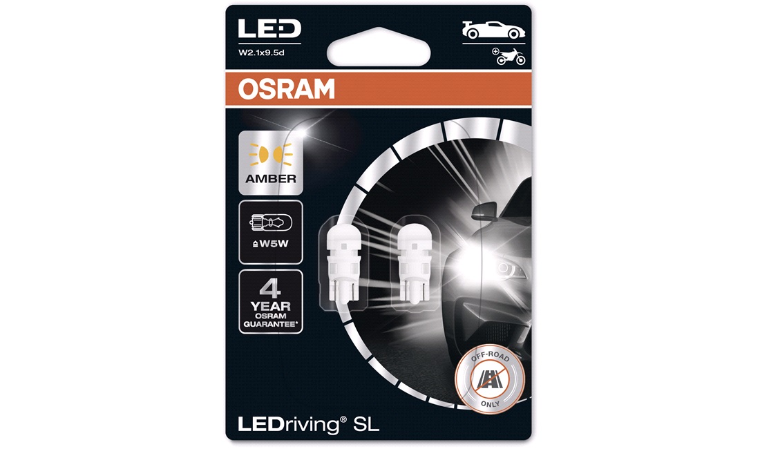  Lampset LED Retrofit 12V W5W Orange Osram>